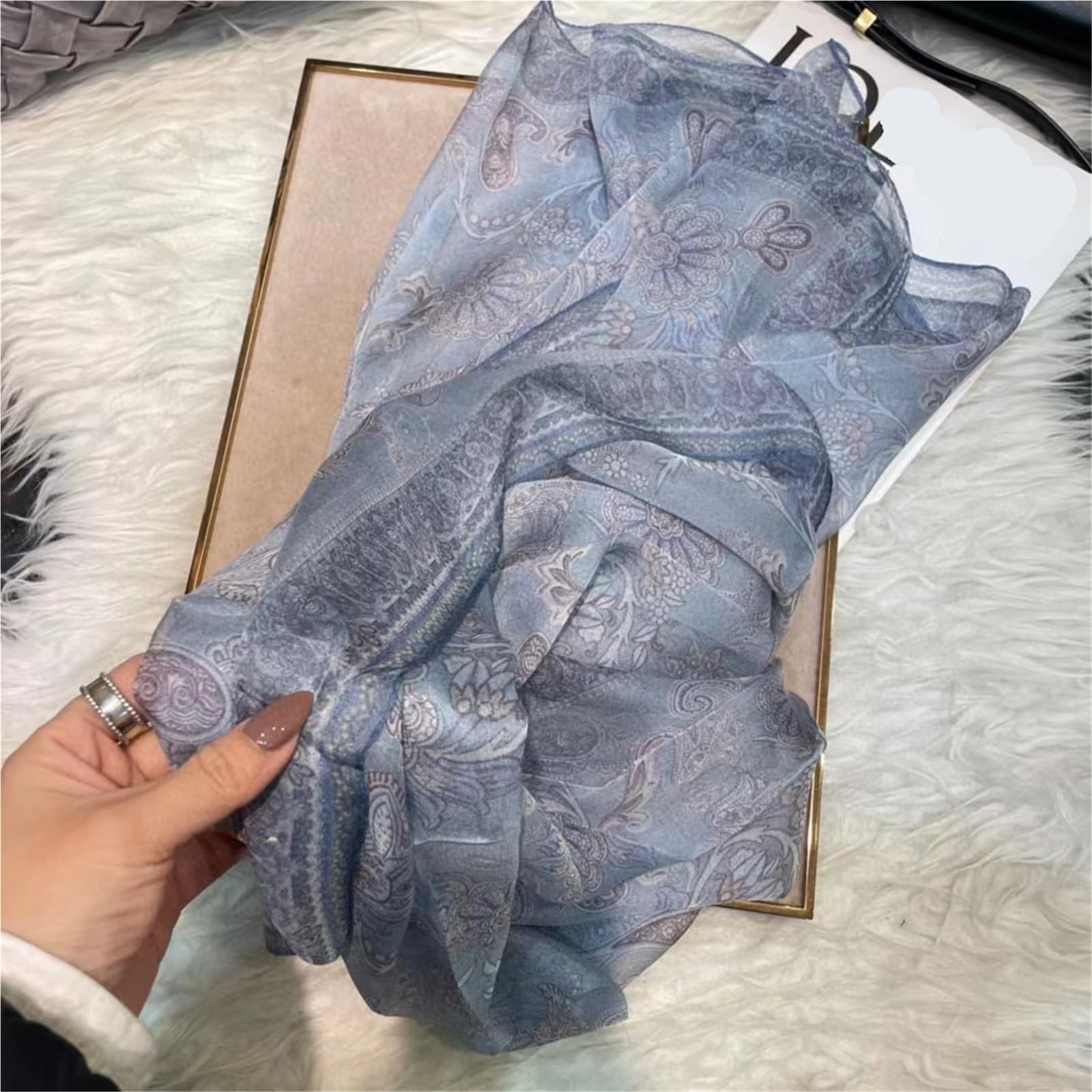 Primaverile Grande Leggera Sciarpa di seta Mantella Moda Donna Sciarpe lunghe Foulard chiffon design plaisley
