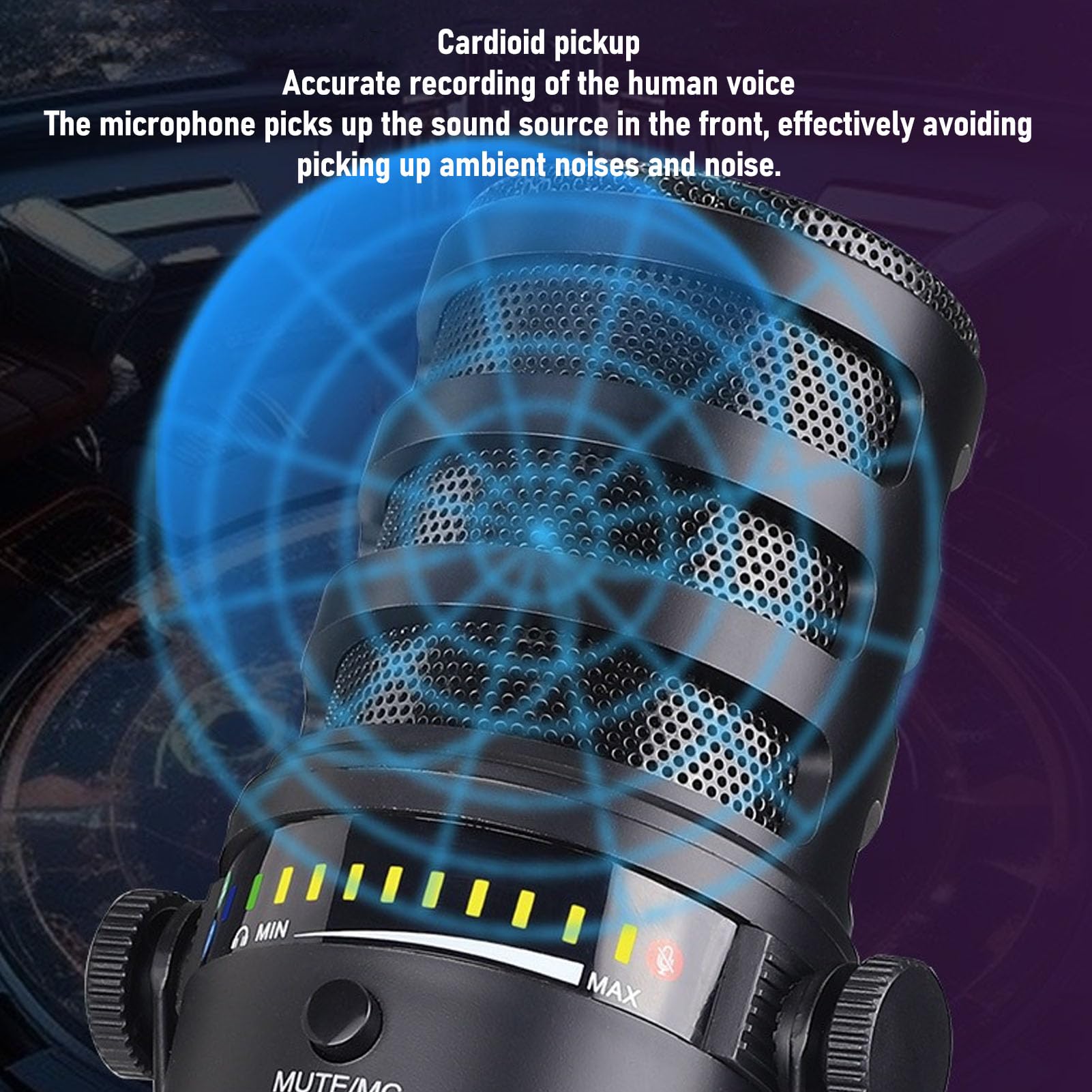 Professionelles USB XLR -Gaming -Mikrofon mit Stand, Dynamisches Mikrofon für Live - -Karaoke, Multi -Funktion - -Verstellbarer -Metallhalterung, Ideal für Live -Spiele, Gesang,