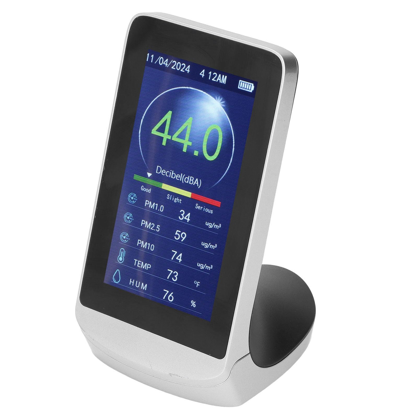 Medidor de Decibelios 30-130 DB, Medidor de Decibelios 6 en 1 Pantalla LCD Multifuncional de Alta Definición Hermosos y Prácticos Medidores de Sonido y Ruido de Alta Precisión