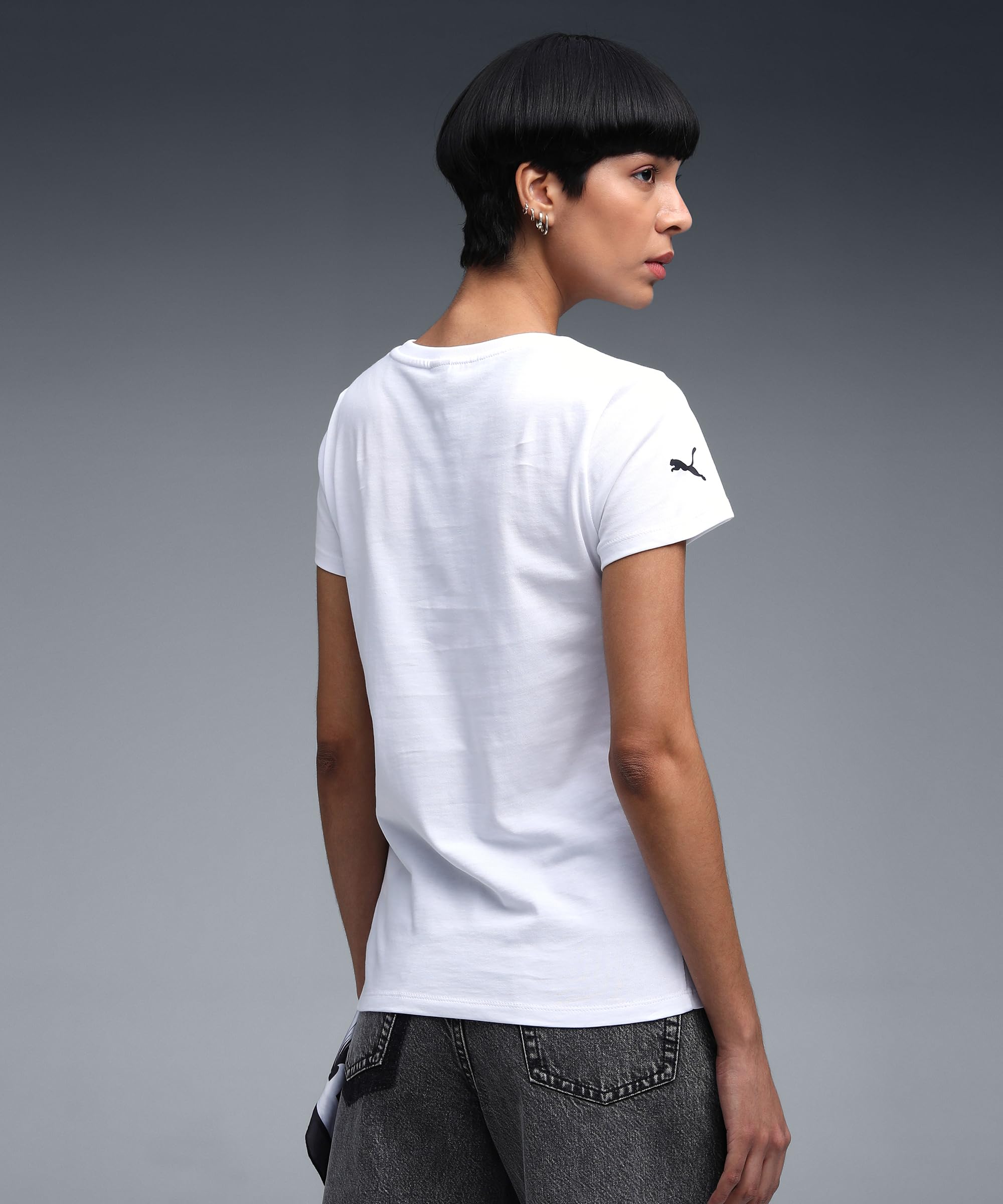 PUMA Scuderia Ferrari F1 Camiseta para Mujer con Gran Logo del Escudo Scudetto