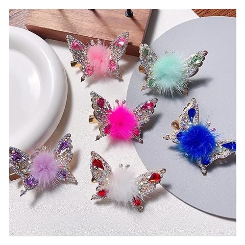 Miniatura 7 de Nueva horquilla de mariposa voladora 2023, clip de mariposa de aleación, diamantes de imitación brillantes, alas móviles, bonitos accesorios para el