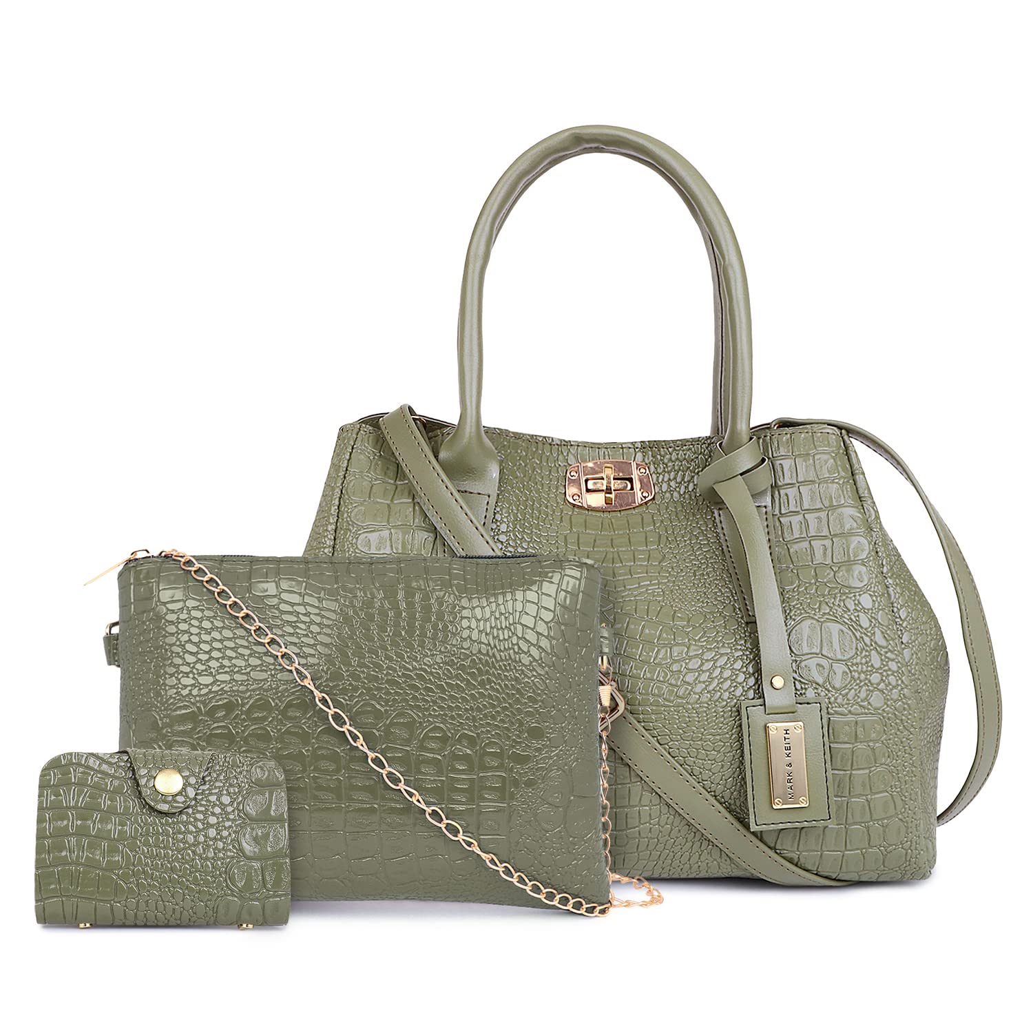 MARK & KEITHWomen Croc Textured Combo Handbag bag