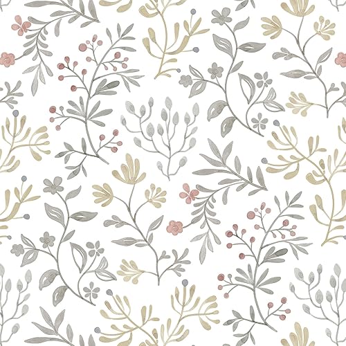 Orainege Papel tapiz floral para despegar y pegar, papel tapiz de hojas de 16.9 x 118.1 pulgadas, papel de contacto bohemio, autoadhesivo,