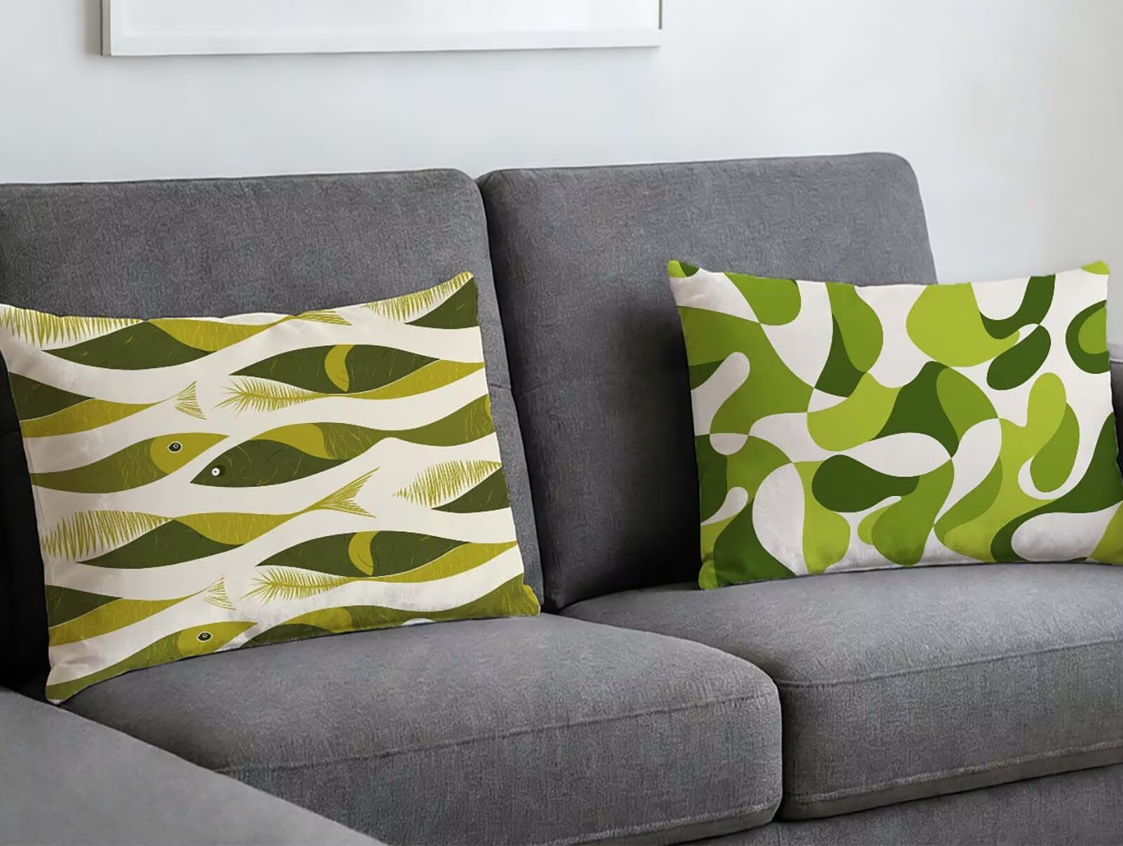 Housse de coussin vert 60x90 cm lot de 2 en velours rectangulaire