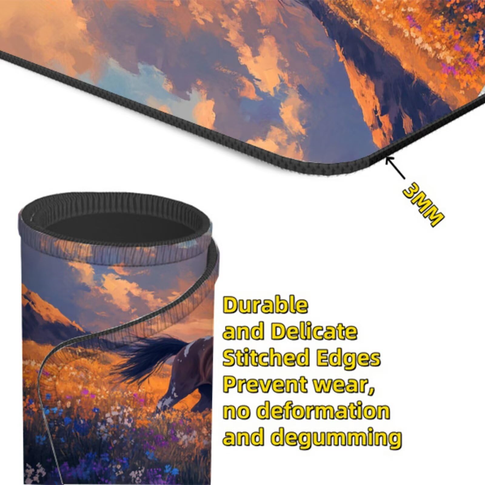 Alfombrilla De Mouse XL Para Juegos, Diseño De Caballo Paintsplash Con