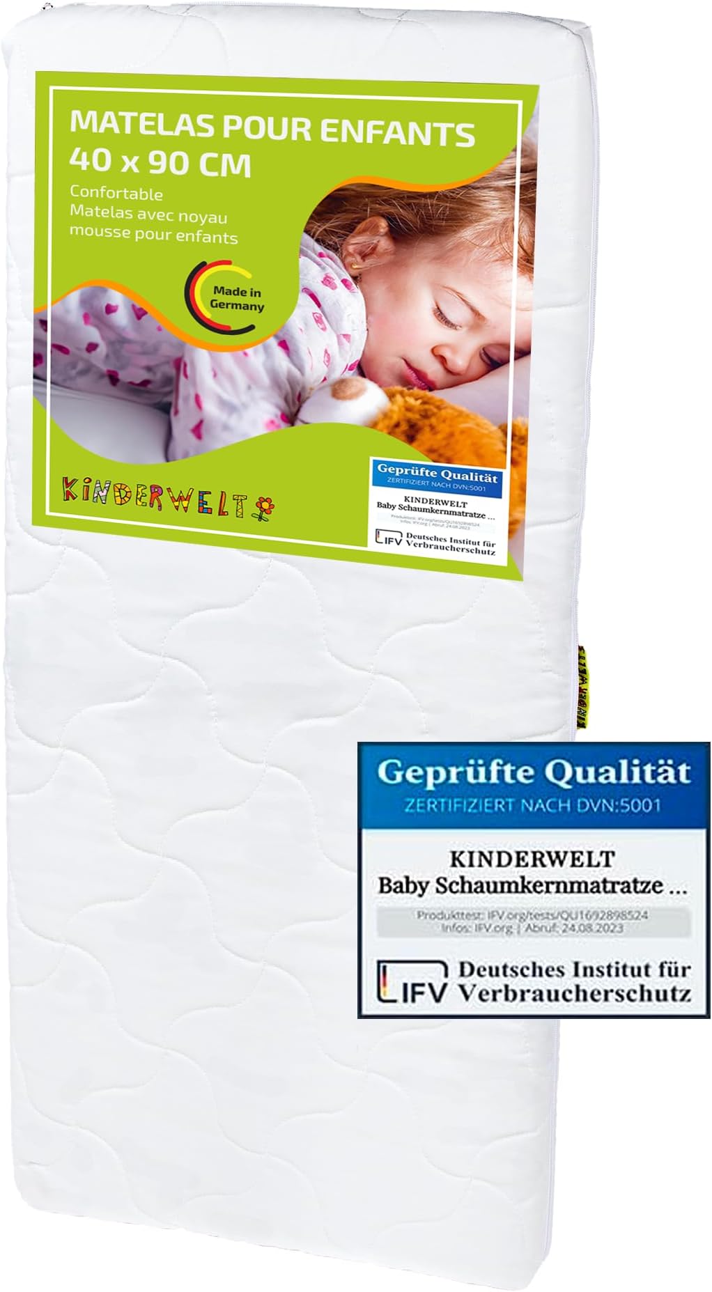 80x40 Cm Baby Matras PEKITAS Matras Voor Kinderbed, 50 X 80 Cm, Dikte 10 Cm, Aloë Vera