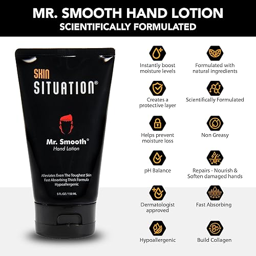 Miniatura 5 de Mr. Smooth Loción de manos para hombres Crema curativa gruesa hidratante que repara las manos secas y agrietadas y alivio de la piel. Hipoalergénico