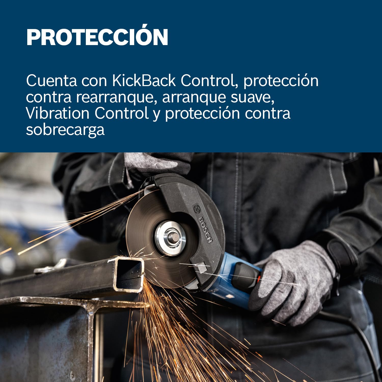 Bosch Professional amoladora angular con cable GWS 12-125 P 125 mm, 1200 W, con empuñadura auxiliar antivibración, caperuza de protección, llave de dos agujeros)