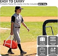 Vista 5 de Storgem 6'X6' Baseball Softball Practice Net, Portable Baseball Net for Batting, Hitting, Pitching and Fielding, with Carry Bag, Strike Zone and Bow