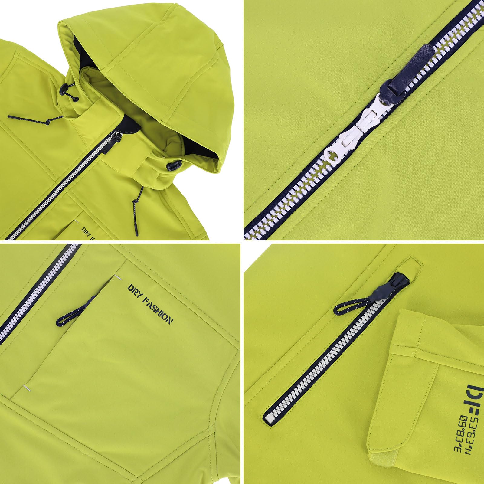 Dry Fashion Giacca softshell da uomo Amrum con fodera interna in pile – Giacca traspirante con cappuccio rimovibile