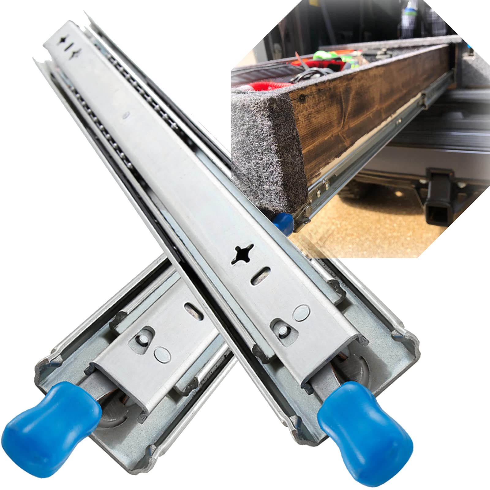 Amazon.co.jp: DIY 重量用 スライドレール ロック付 幅53mm 長さ1250