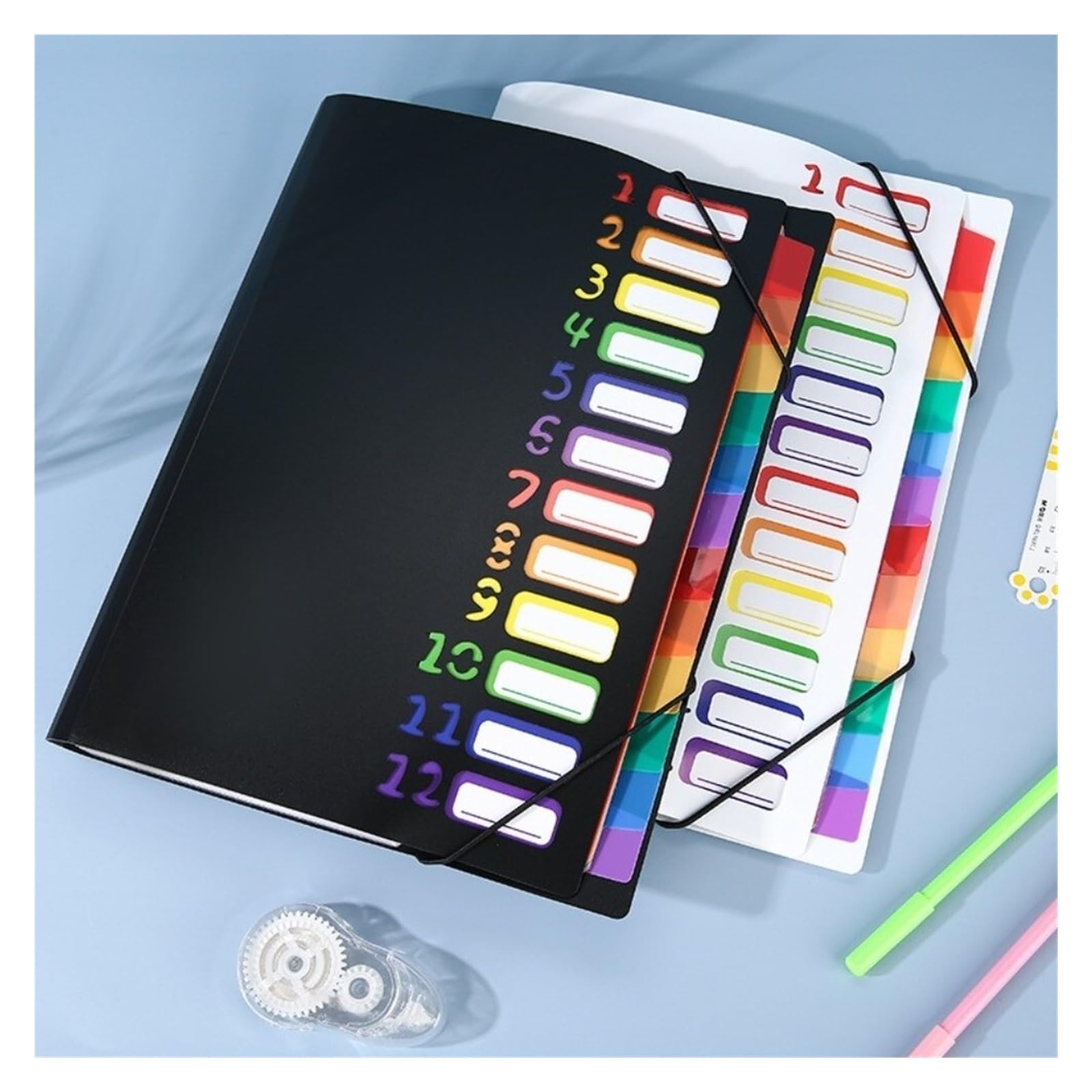 Organizer per documenti, Organizer for file in PP con fascia elastica A4 12 tasche