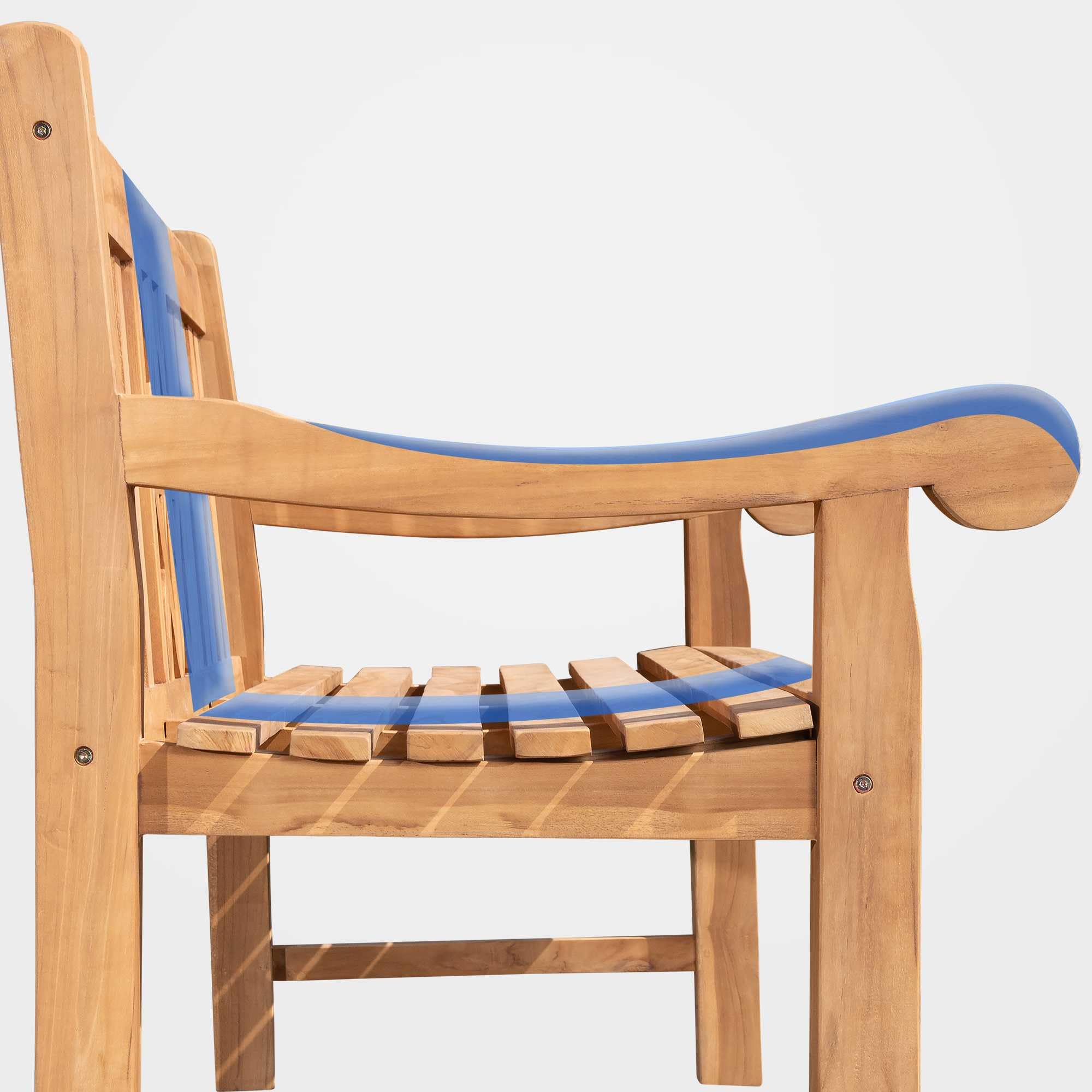 CLP Panca da Giardino in Teak Florida I Panca con Seduta ergonomica in Legno Massiccio I Altezza della Seduta: 44 CM, Colore:Teak, Dimensione:180 cm