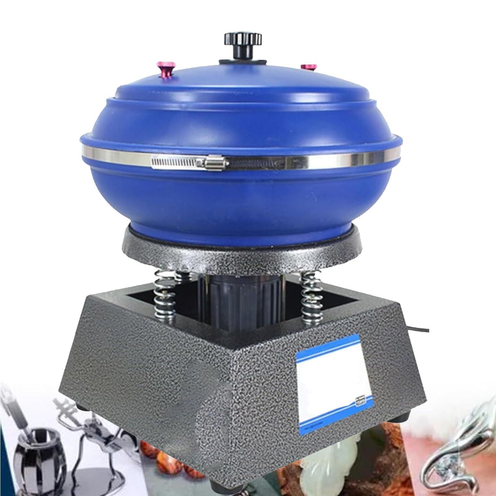6.2 L Wibracyjny bęben polerski,polerki tulejowej, do szlifowania i polerowania powierzchni detali, akcesoriów jubilerskich, części metalowych, części samochodowych