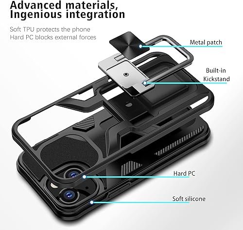Miniatura 3 de LMDAMZ Funda resistente para iPhone 13 Mini anticaídas, resistente grado militar, a prueba de golpes, doble protección (TPU+PC), funda magnética