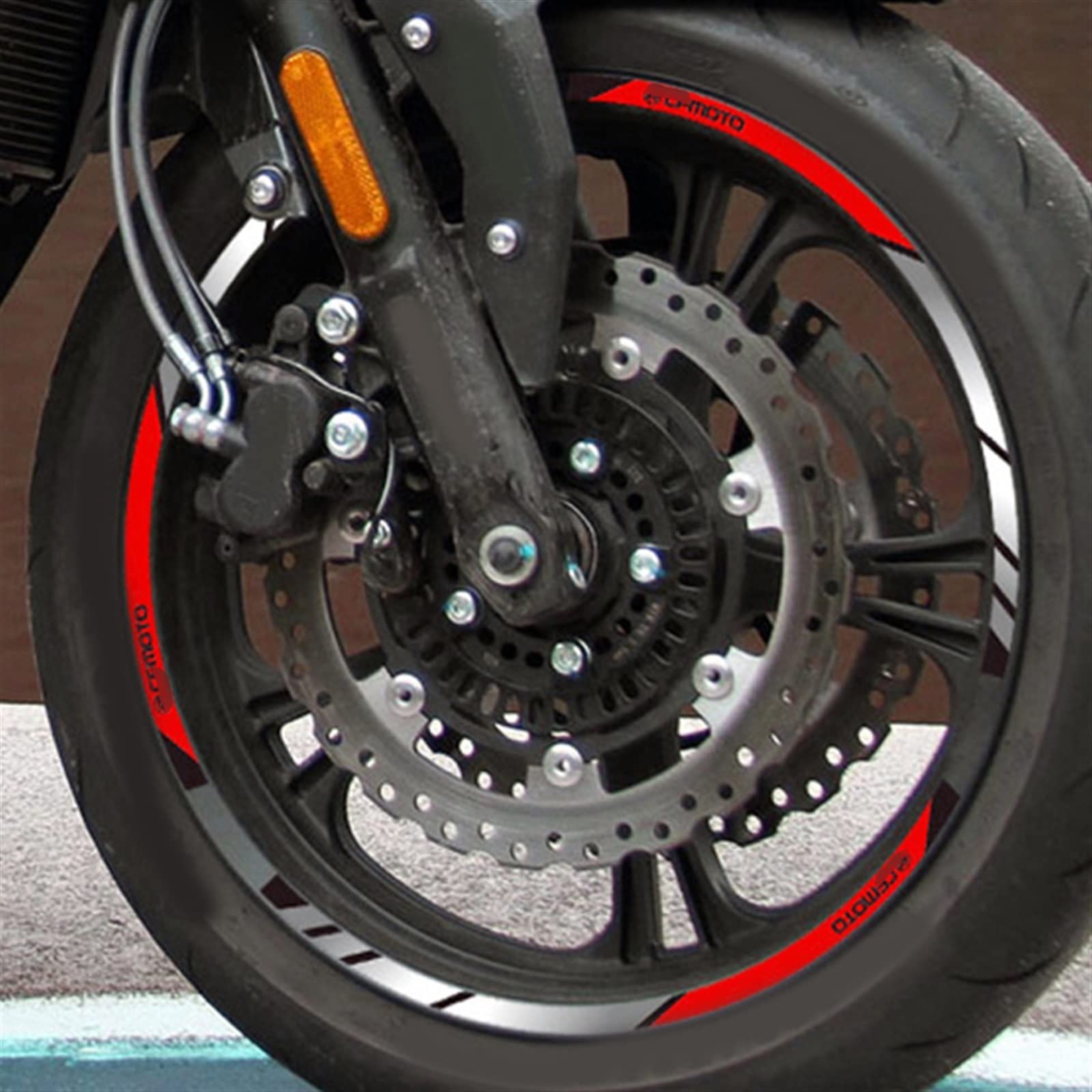 Autocollants moto réfléchissants CFMOTO 250NK 150NK bande jante rouge