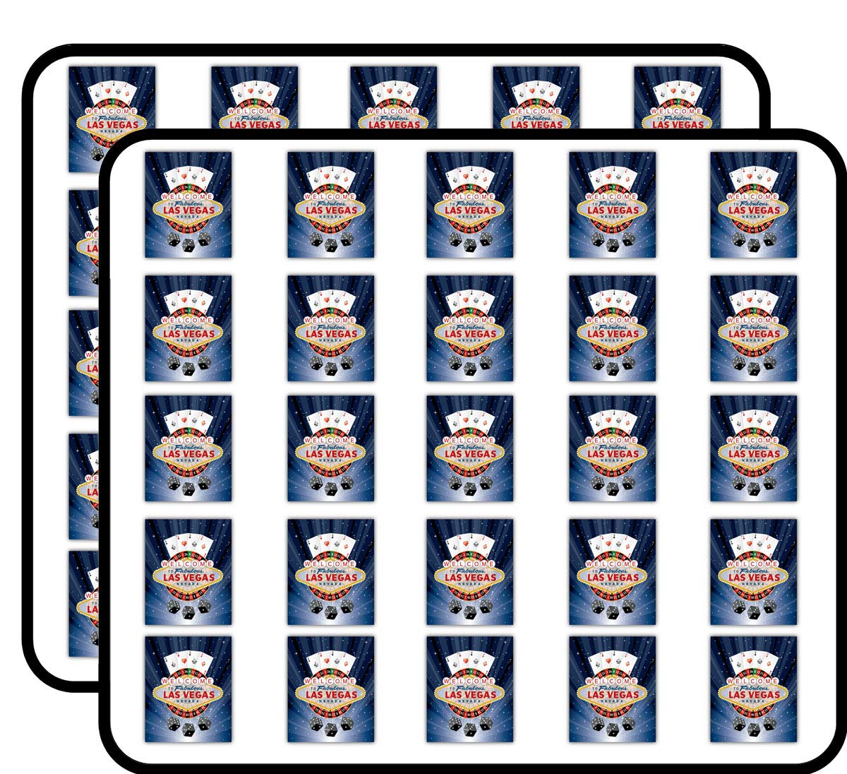 Las Vegas Casino Welcome Label Decorative Scrapbooking Sticker Waterproof Vinyl Stickers for Water Bottle, Laptop & Phone Case – 50 Pack
