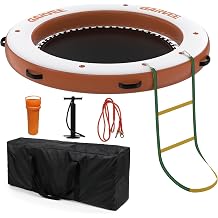 Inflatable Floating Dock for Lakes, 1.8 x 1.5m Air Dock Platform & Floating Raft, Pool Inflatables for Adults, Multi-Person Swim Water Mat with Pump & Ladder, Non-Slip Floating Mattress