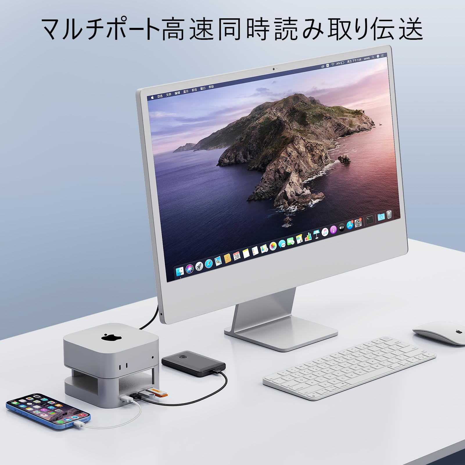 Amazon.co.jp: ZepSon Mac Mini M4 USB-C ハブ ひとつで たくさん、お