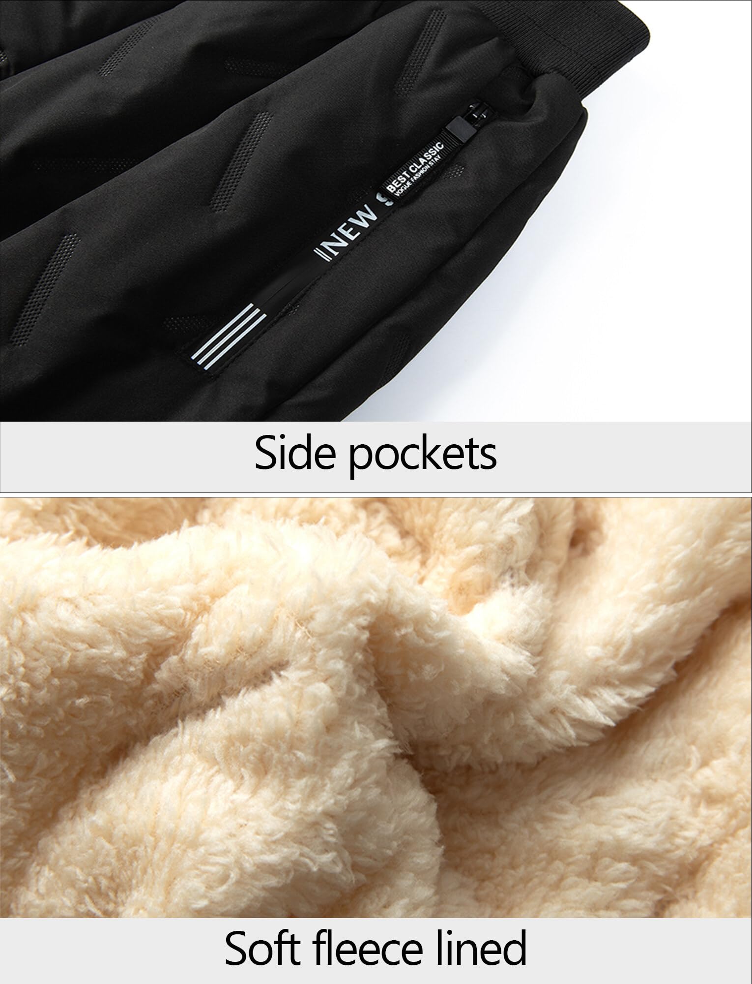 Pantaloni In Pile Bambino Inverno Caldo Pantaloni Impermeabili Ragazzo Ragazza Taglio - Vento Pantaloni Addensare con Tasca Zippata 5-13 Anni