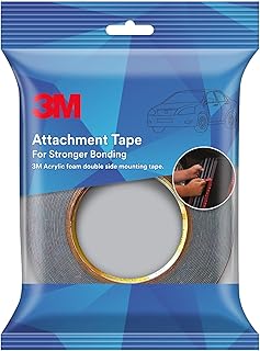 3M Attachment Tape for Stronger Bonding, Interior & Exterior Use in Automotive Areas with Double Side Acrylic Foam Tape, Superior Adhesive, Versatile Use & Easy to Use (24mmX4m, Grey, Pack of 1)