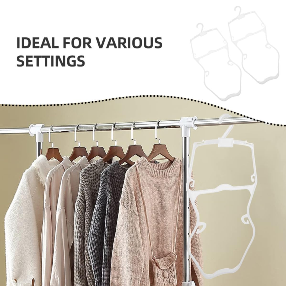 Perchas para Ropa Infantil Forma de Cuerpo, Percha de Armario para Trajes de Baño, Plástico Antideslizante, 10 Piezas, Fiesta Verano