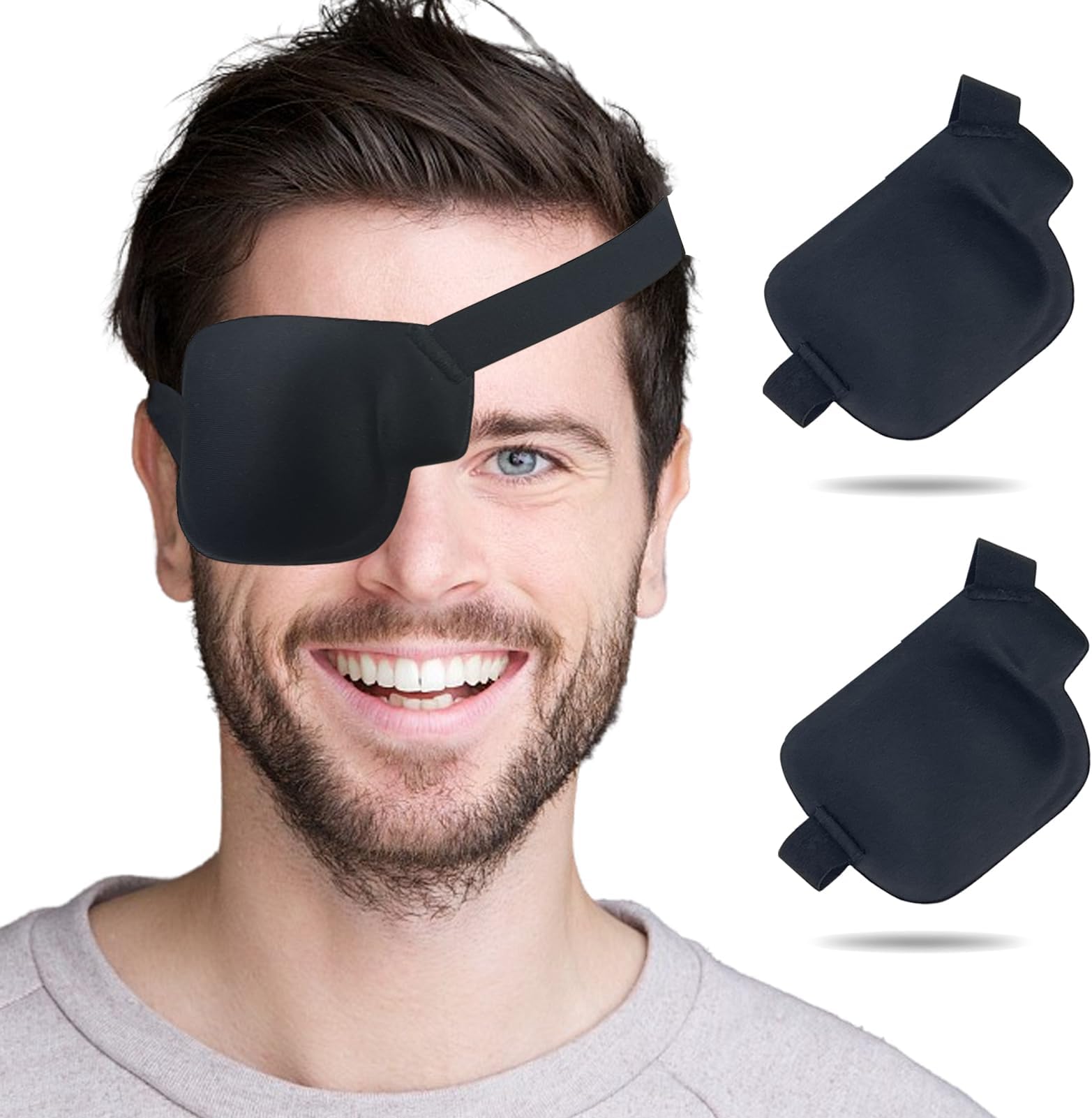 VEEJION 3PCS Eye Patch Medical Adjustable Eye Patches for