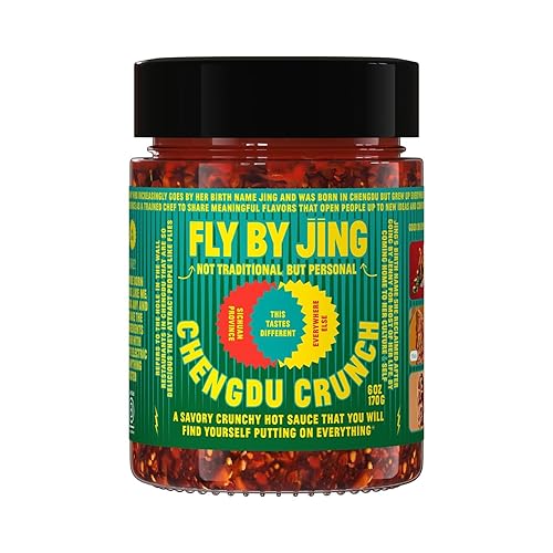 Vista 10 de FLYBYJING Xtra Crunchy Sichuan Chili Crisp: picante, hormigueante, sabroso, vegano, sin nueces, sin azúcar Premium Chili Crunch - Bueno para fideos