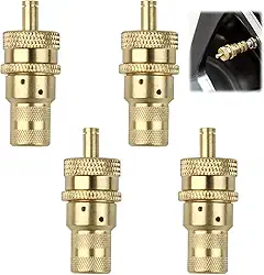 Deflator de pneu automático de 4 peças, kit de deflator de pneu de latão premium ajustável universal de 6-30 PSI, Jeep carro, caminhão, motocicleta e quadriciclos, deflacionadores de pneu de
