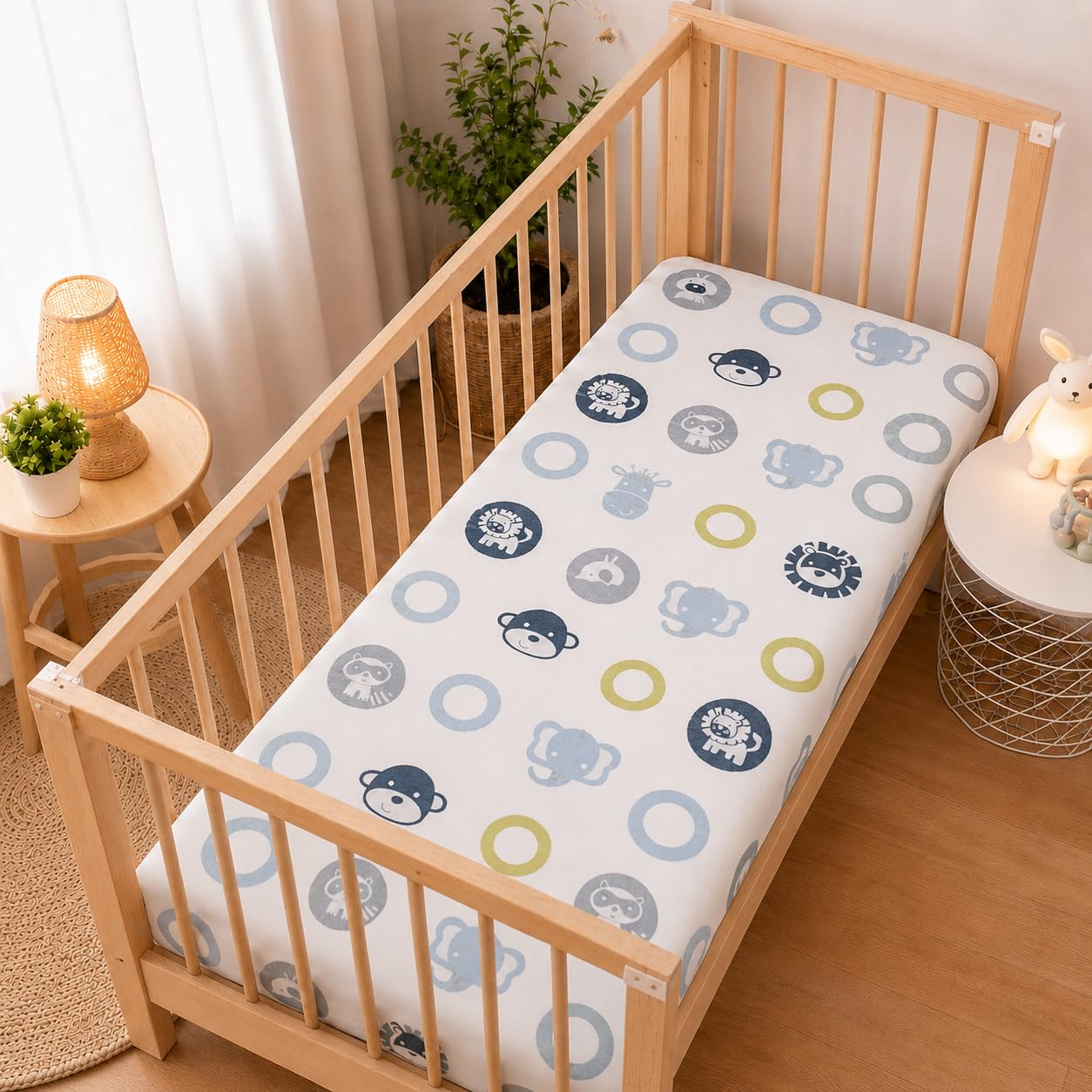 Fitted Cot Crib Sheet | Bed Sheets for Newborn Baby Crib Mattress | Deep Pocket All Round Elastic Fitted Crib Sheet for Baby| Size 132 cm x 71 cm | Crib Sheets - 28"x52" | Design 8-image-45