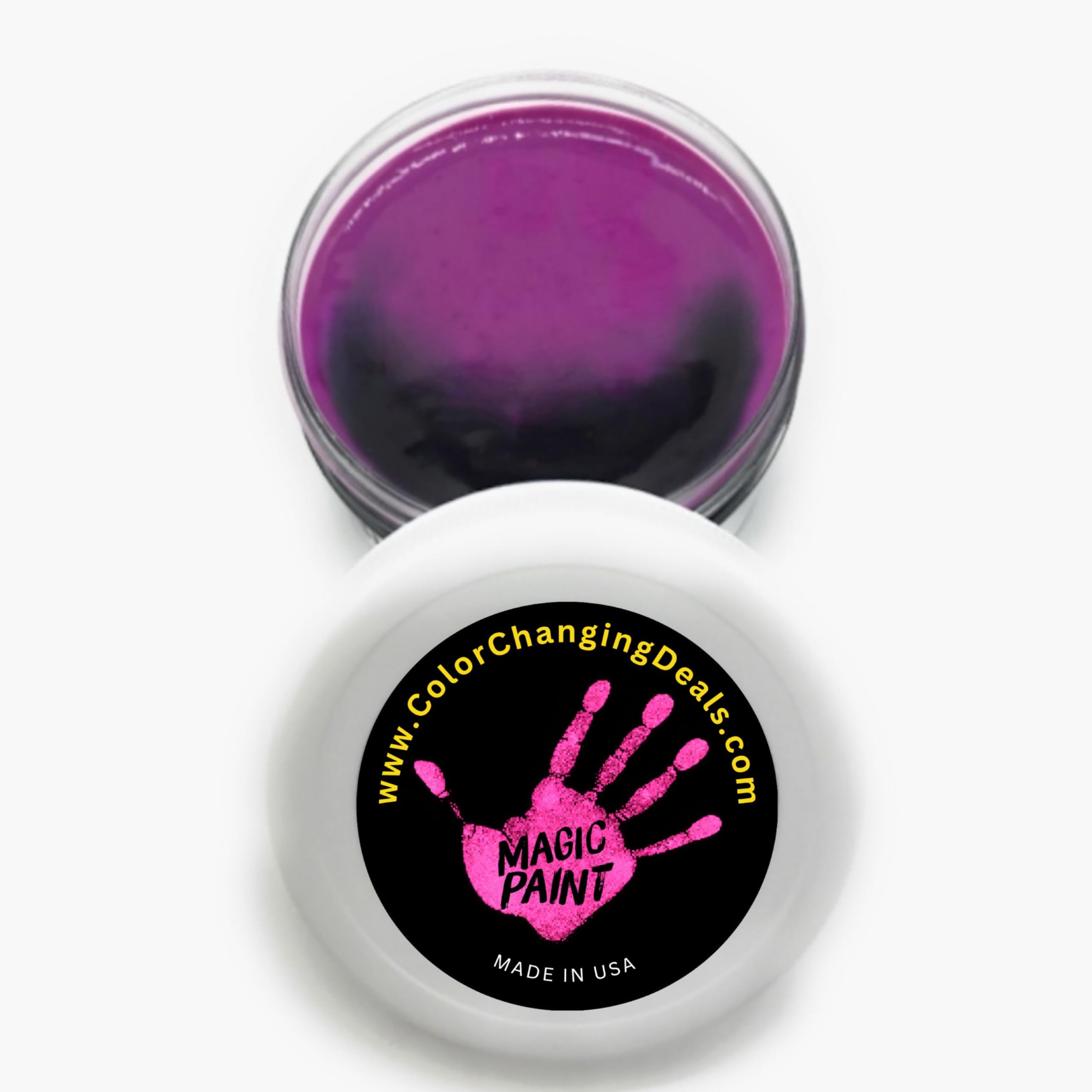 Black to Pink Magic Paint Color Changing by Body Heat Thermochromic Fabric Paint Temperature Reactive for DIY Color Changing T-Shirts Shoes Arts Crafts Science Experiments