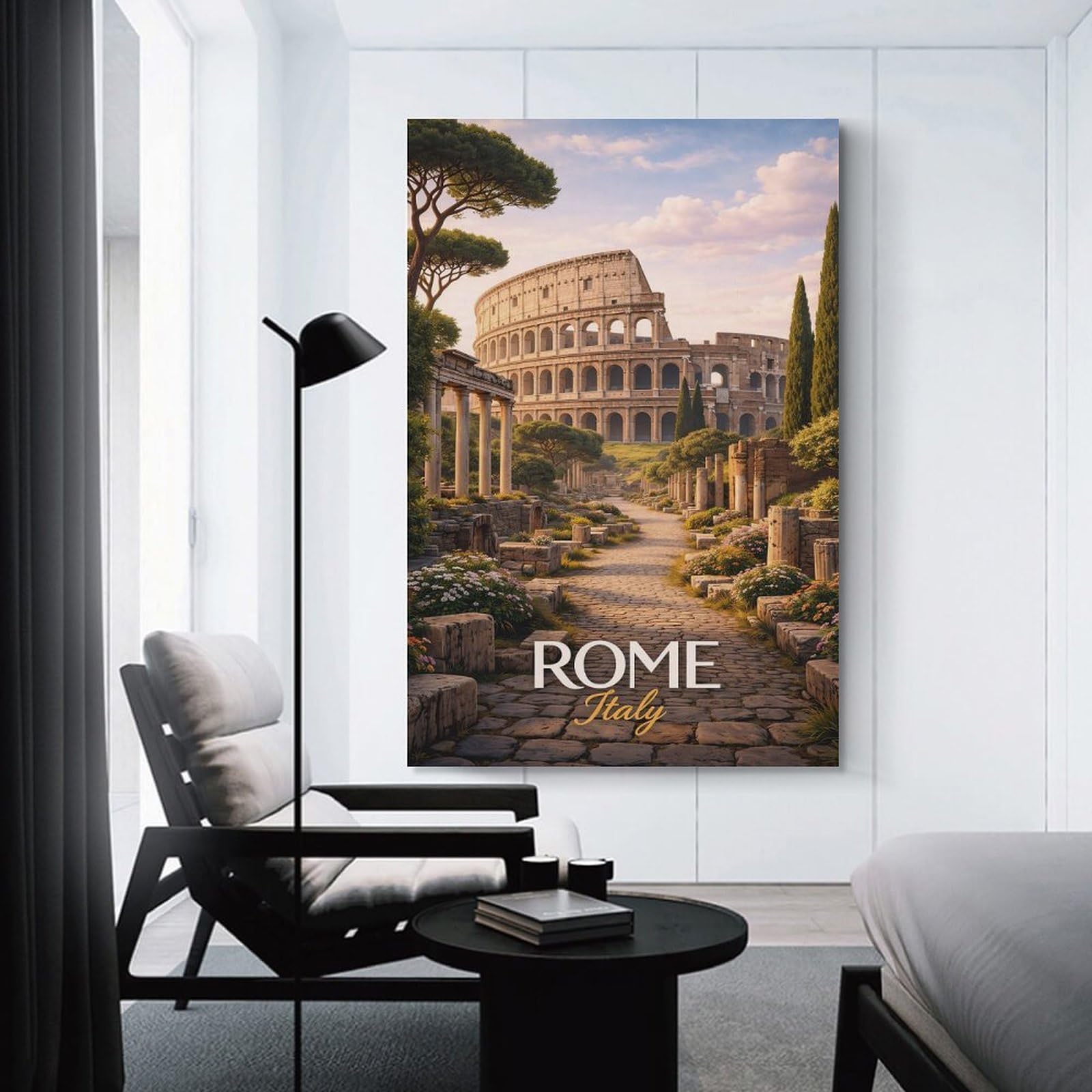 Junmoney Colosseum in Rome, Italy Hanging Wall Art, 20x30inch(50x75cm), for New Homes, Bedrooms Or Workspaces, Thoughtful Wall Decor for Art Lovers