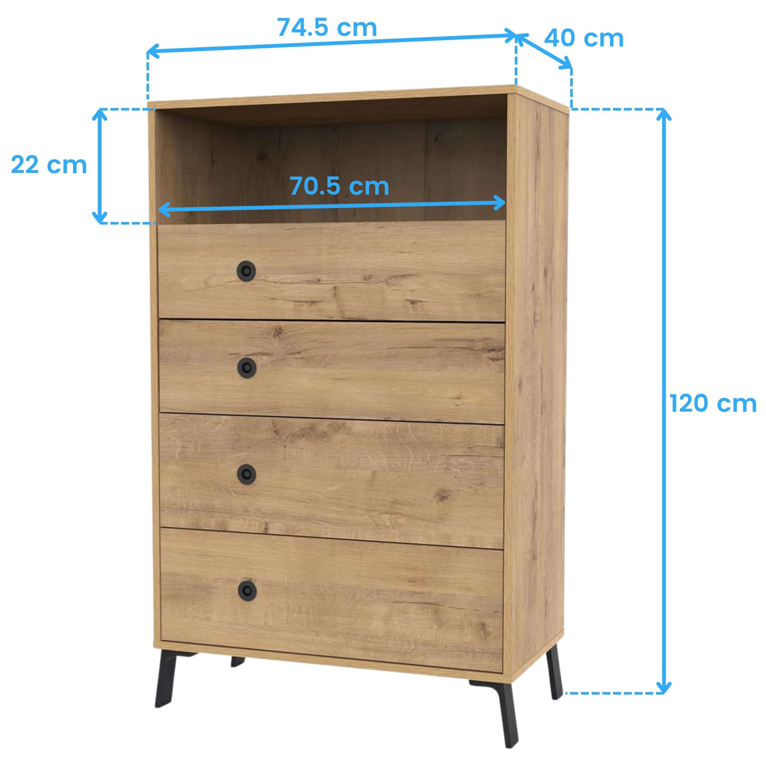 Miroytengo Dormitorio Camila Estilo Industrial Color Roble Gold y Negro Mate