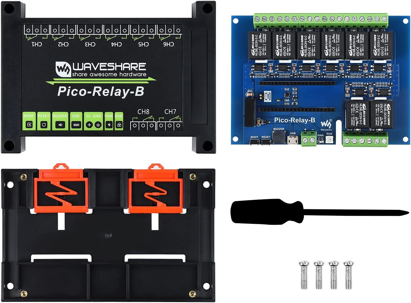 Buy Waveshare Industrial 8Channel Relay Module for Raspberry Pi Pico