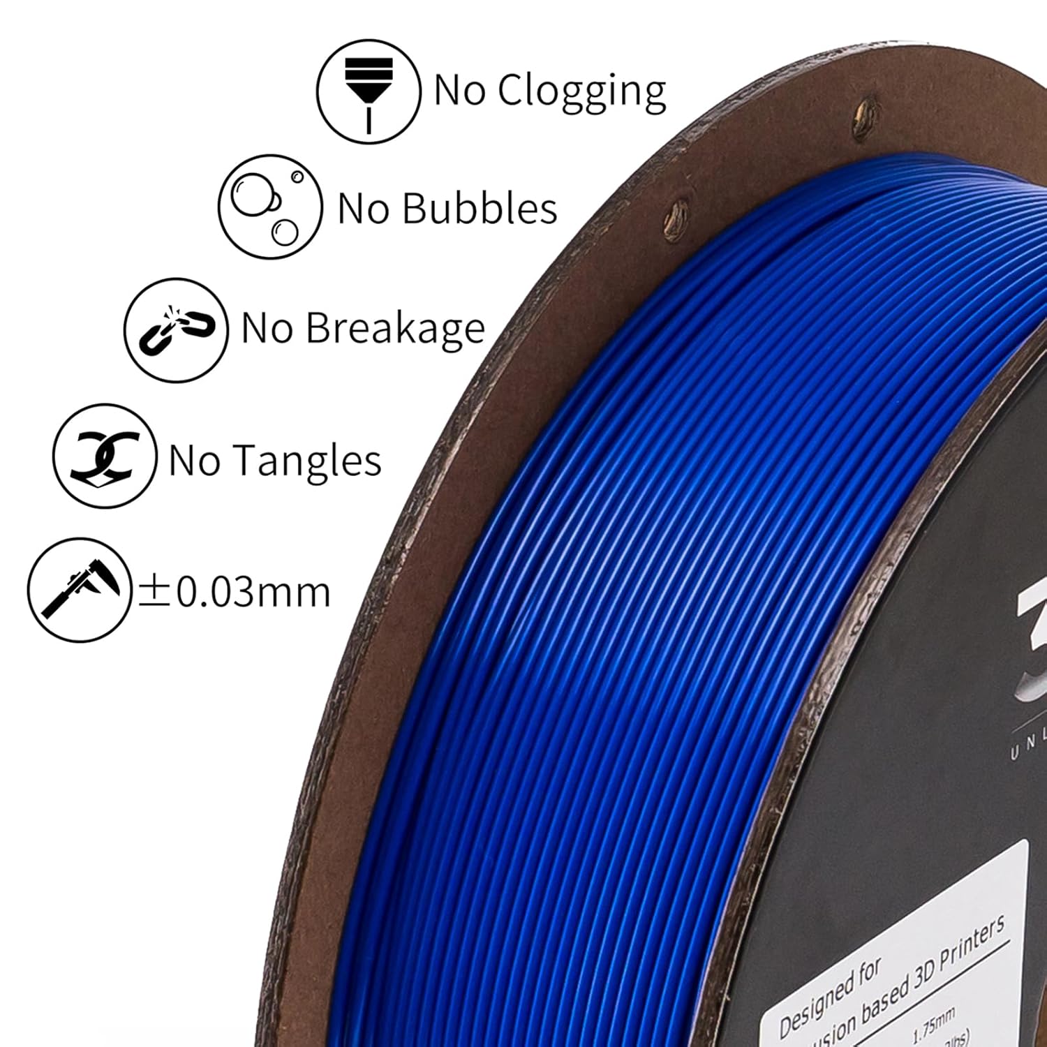INLAND Micro Center PLA+ 3D Printing Filament 1.75mm - PLA Pro Dimensional Accuracy +/- 0.03 mm - 1kg Cardboard Spool (2.2 lbs) (1 Pack Blue, 1.75mm)