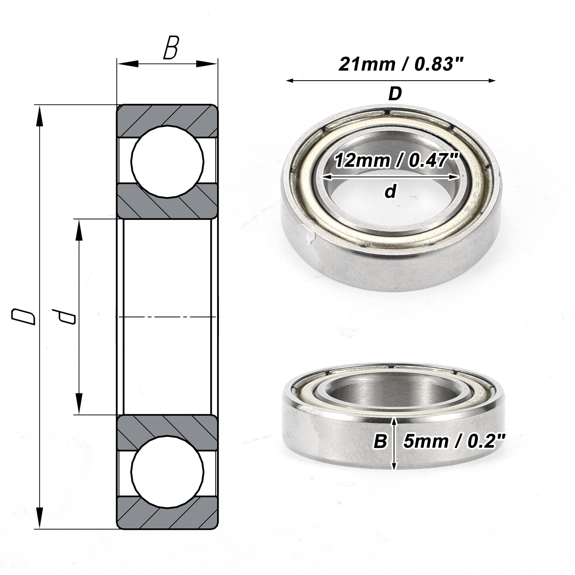 Roulements à Billes à Gorge Profonde 607-2rs P6 7x19x6mm Roue De
