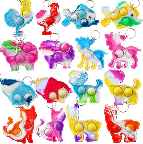 Paquete de 24 juguetes para la ansiedad de animales de granja a granel para niños y niñas regalos de fiesta de cumpleaños y recompensas para