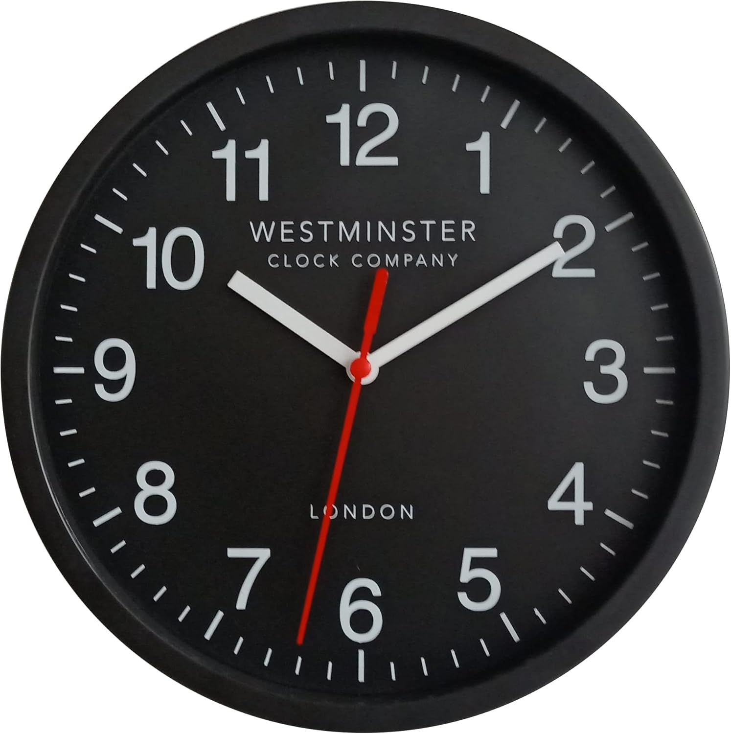 Buy Westminster Clock Company 8 Wall Clock Ticking (Black 8 Inch Standard Quartz Wall Clock