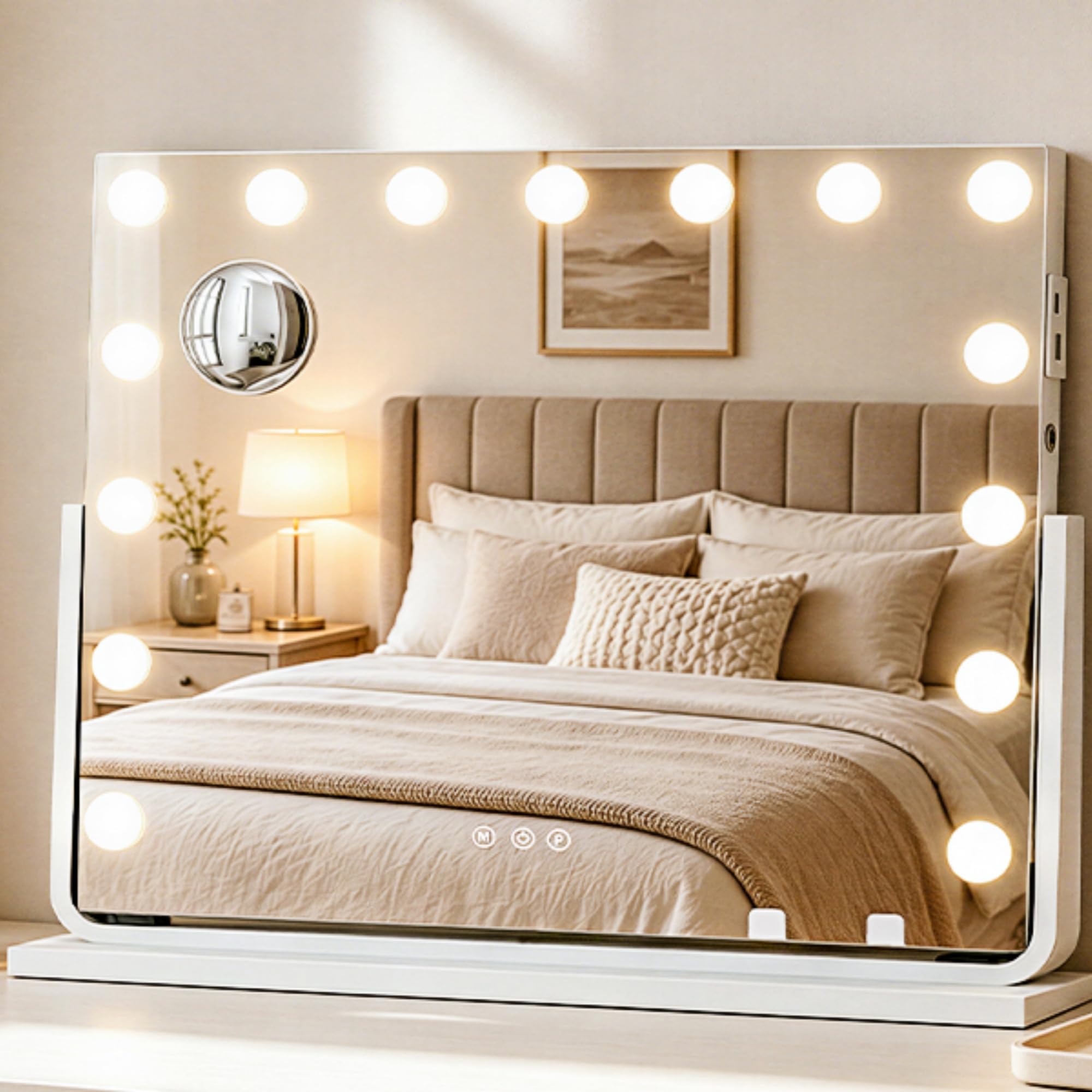 YITAHOME 15 LED Hollywood Vanity Makeup Mirror with Lights, 58x46cm