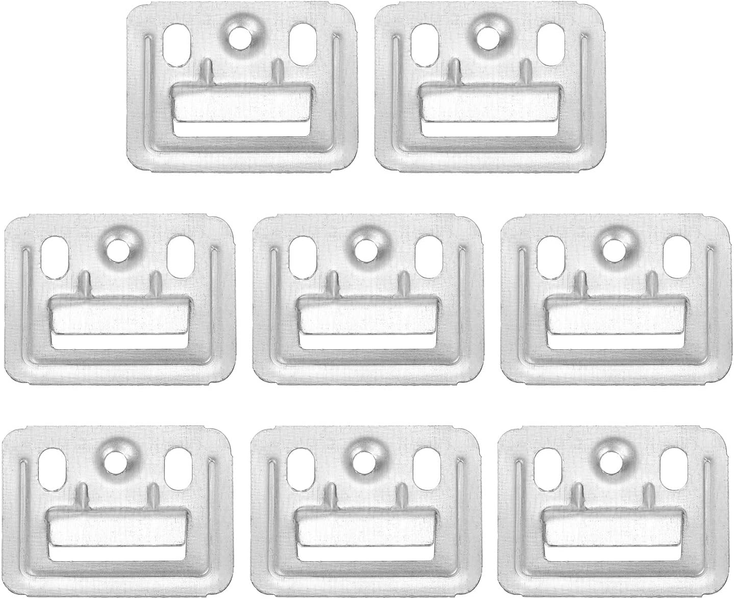 uxcell 100Pcs 43mmx32mmx0.5mm Wall Panel Buckle, Zinc-Plated Carbon Steel Integrated Wall Panel Clips, Furniture Fixings Clamp Hanger Wall Mounting Clips, Silver