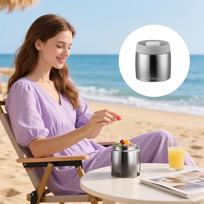 Envase Hermético al Vacío de Titanio 680ml RUNGEASINI para Café y Té, Azul miniatura 6