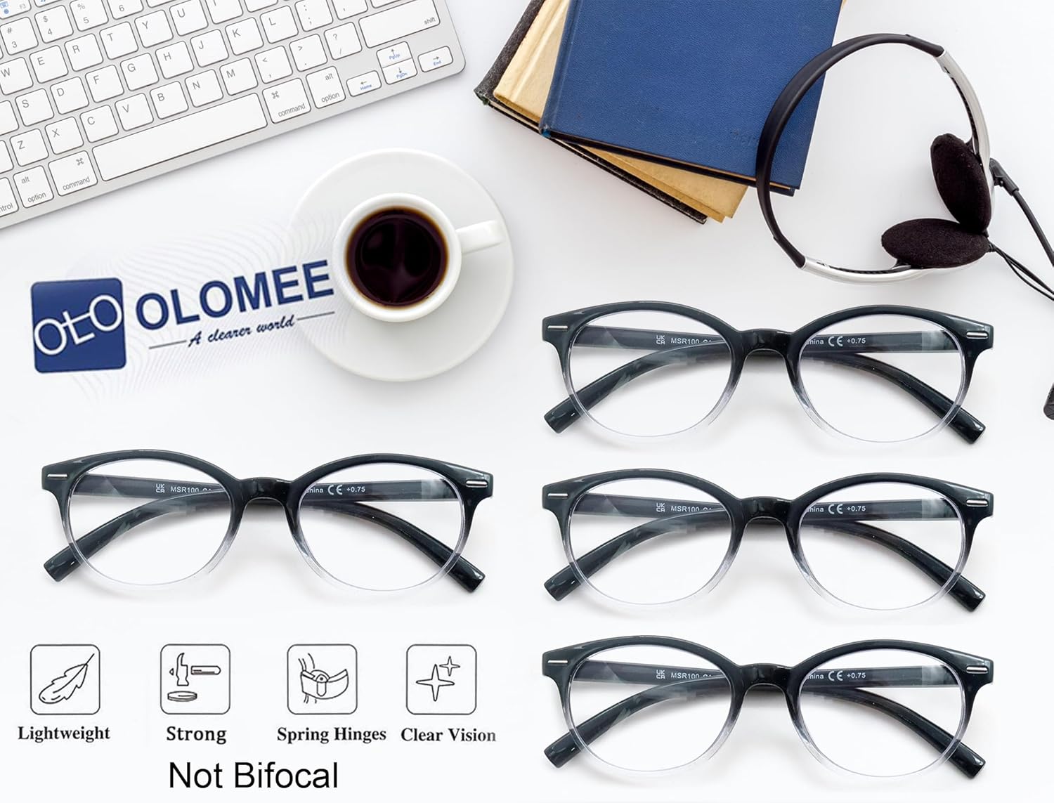 Blue Light Blocking Reading Glasses Women Round Readers Cute Cheaters for Small Head&Face Black/Clear/Tortoiseshell - Image 6