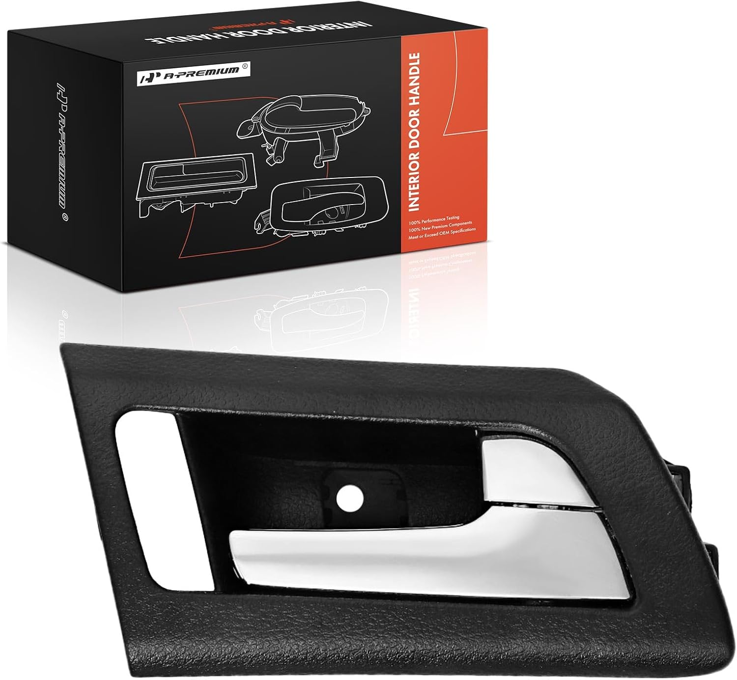 A-Premium Rear Right Passenger Side Interior Door Handle Compatible with Pontiac G8 2008-2009, Black Housing with Chrome Lever, Replace# 92213455