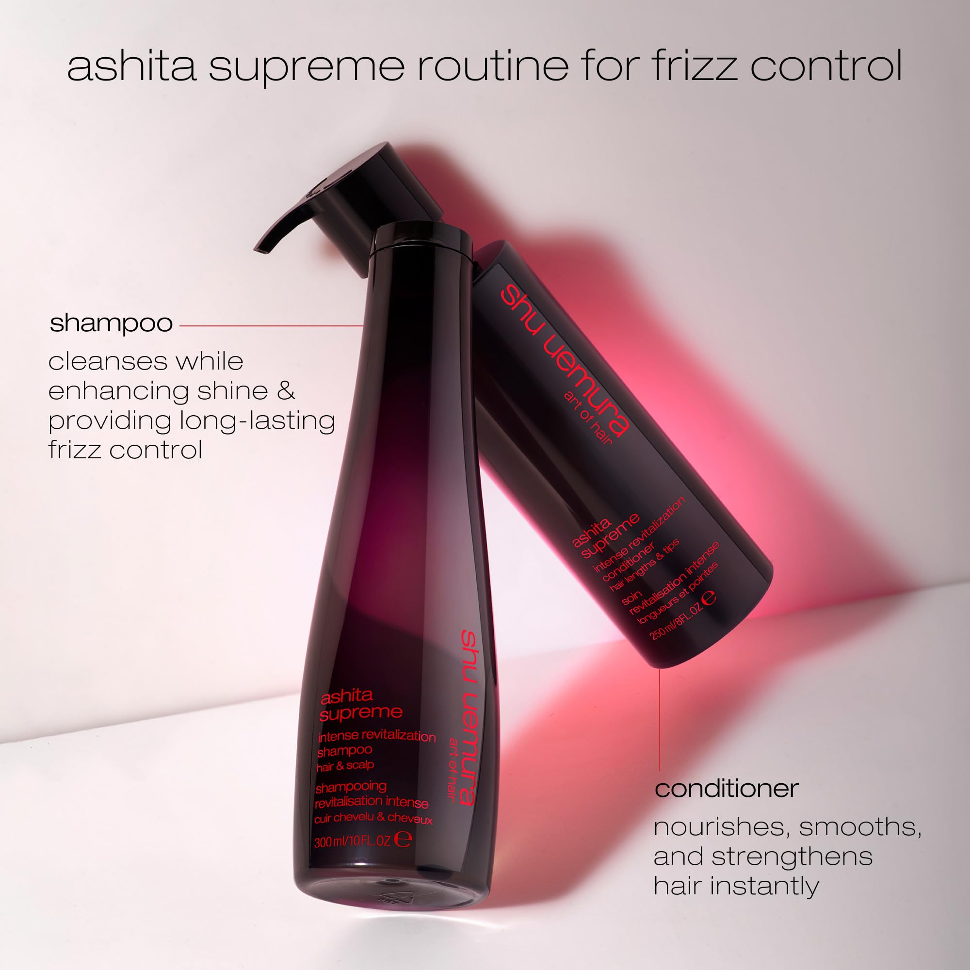 Shu Uemura, Ashita Supreme, intensywnie rewitalizujący szampon, do wszystkich rodzajów włosów, z ekstraktem z Ashitaba, rewitalizuje i odmładza włosy, zapewnia większy połysk i gładkość, 300 ml
