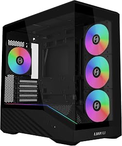 LIANLI Vector V100R Mini Tour PC Case, sans Colonne, Connexion arrière m-ATX/m-ATX/Mini-ITX Carte mère Standard, équipée de 4 Ventilateurs ARGB Standard, V100RMIX, Japonais autorisé