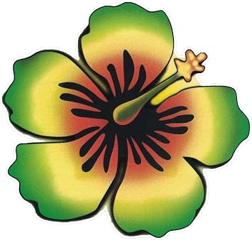 Rasta Hibiscus - Window Sticker / Decal 4.5" X 4.5"