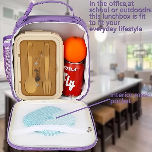 Miniatura 2 de FlowFly - Lonchera infantil, minibolsa suave aislada, minihielera para el regreso a clases, bolsa térmica para comida y alimentos para niñas y niños