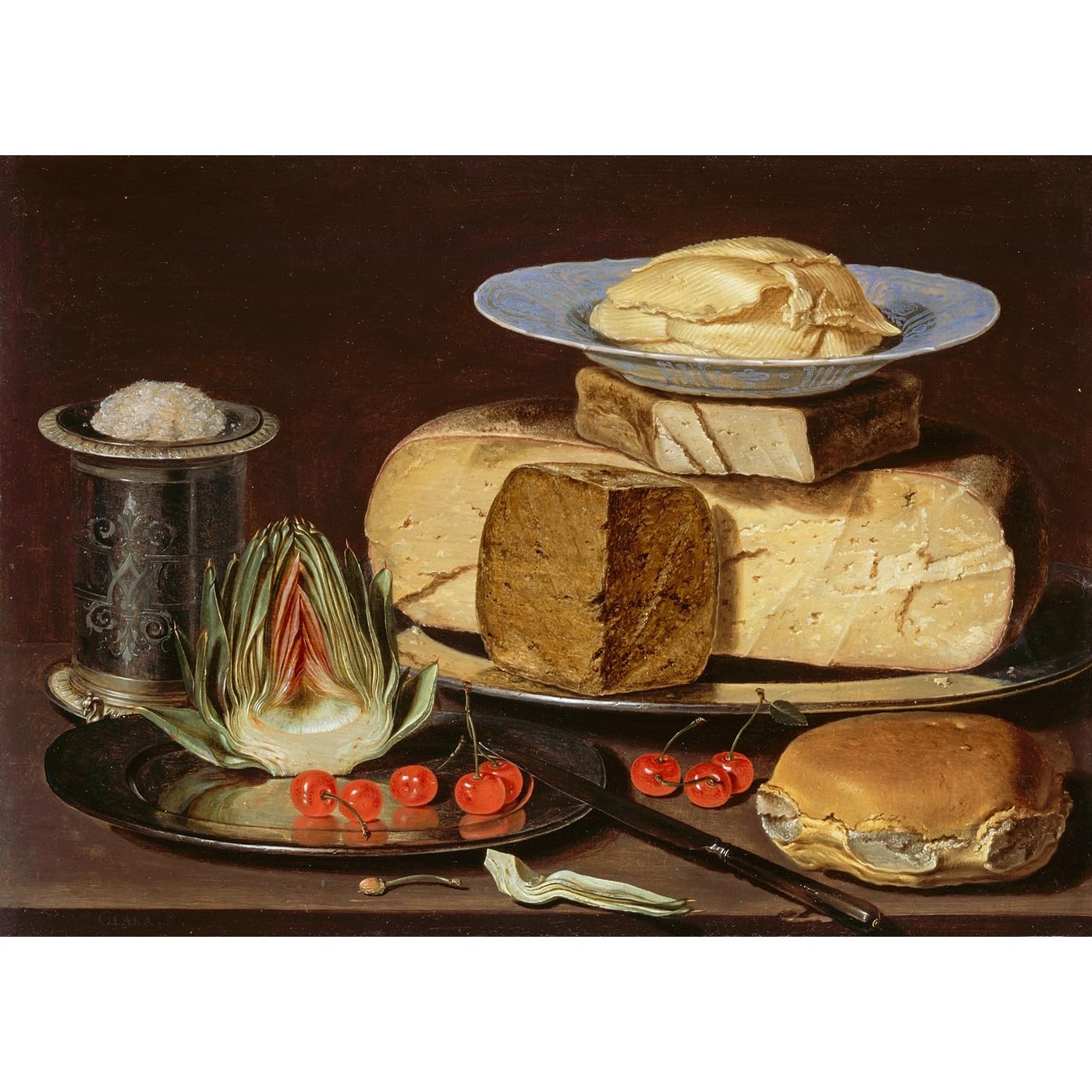 Impression giclée d'art Nature morte fromage artichauts cerises édition LACMA - 2