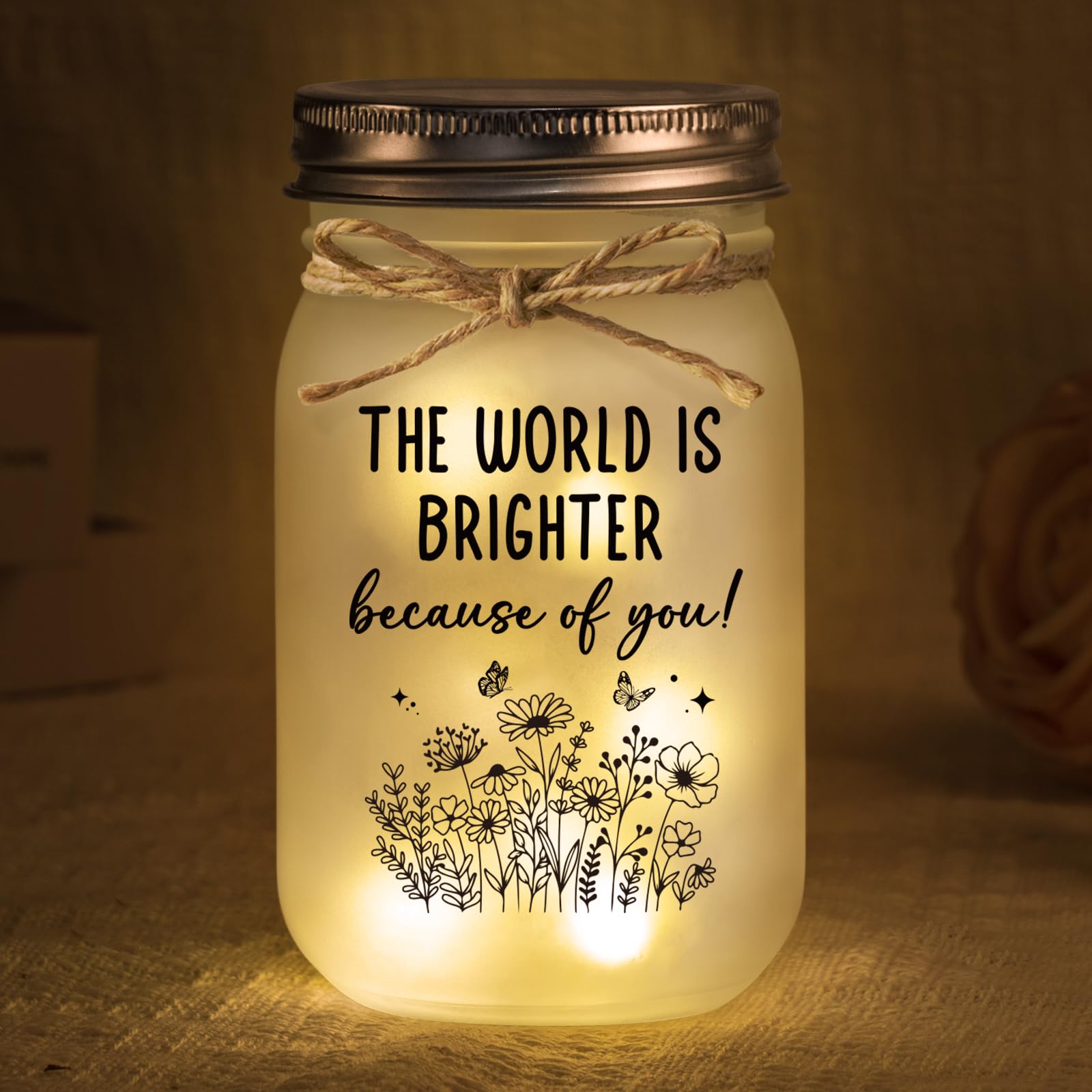 Juratar Thank You Gift, Thank You Gifts for Women, Appreciation Mason Jar Night Lights, Thank-You Gifts for Colleague, Teacher, Nurse, Friend, Doctor