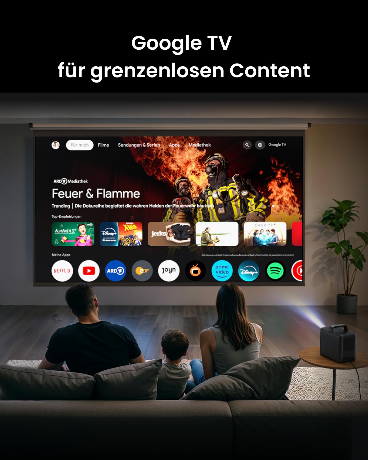 Nebula by Anker Cosmos 4K SE, 4K Smart Beamer, 1800 ANSI-Lumen Schwarz | 4K Projektor, Dolby Vision, 200 Zoll, WiFi & Bluetooth, Google TV mit Netflix, 4K-Dekodierung, Optimierte Bildqualität